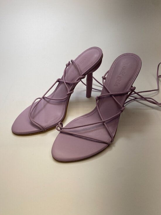 cult gaia Shoes - Cult Gaia Womens Strappy Leather Lavender Lace Up Heel Sandal Sz 7